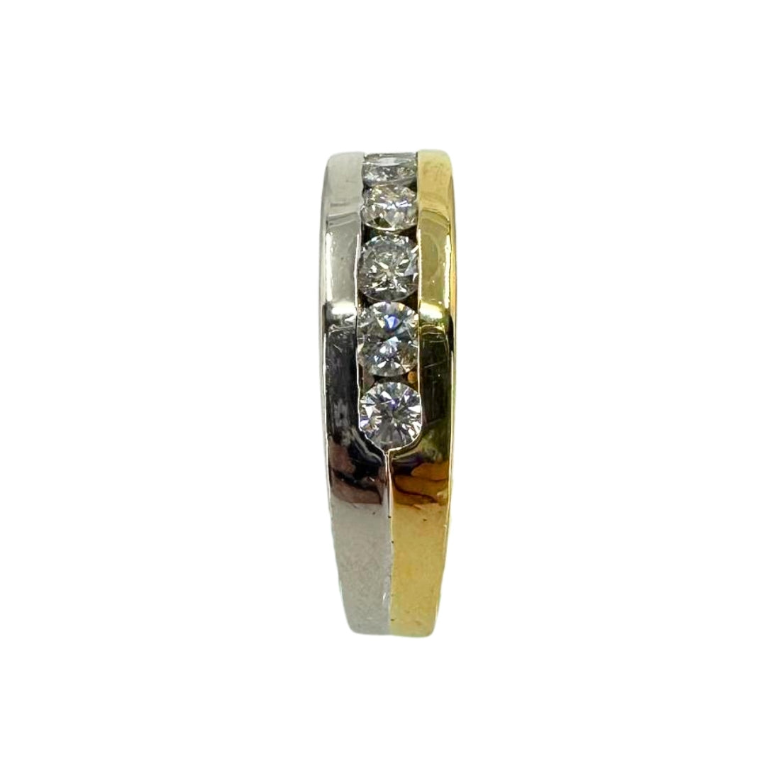 Two Tone Channel Set Diamond Ring