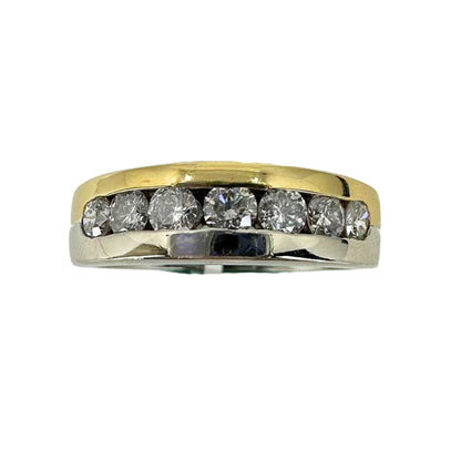 Two Tone Channel Set Diamond Ring