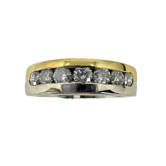 Two Tone Channel Set Diamond Ring