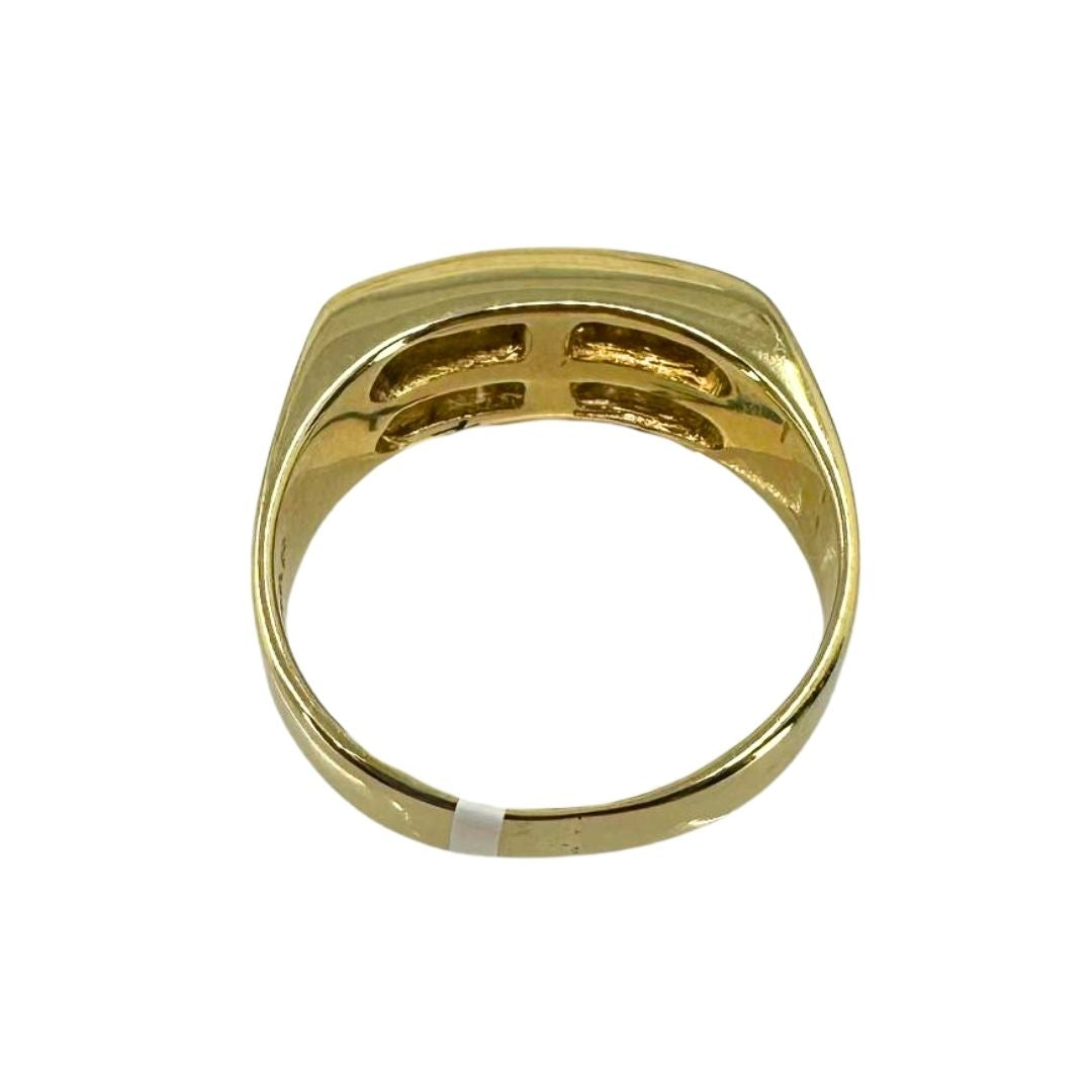 Yellow Gold Double Row Diamond Ring