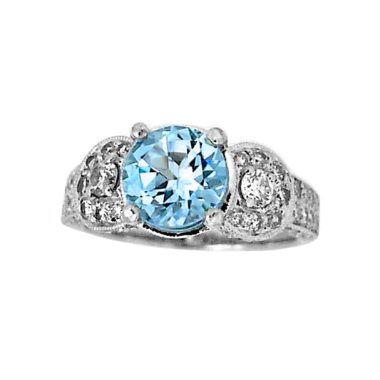 Aqua and Diamond Ring