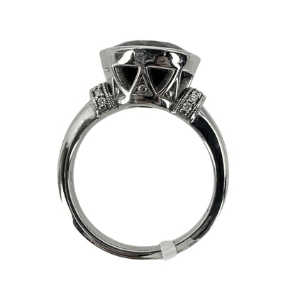 White Gold Round Bezel Set Alexandrite Ring