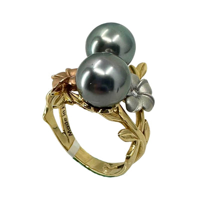 Tricolor Maui Divers Black Pearl Ring