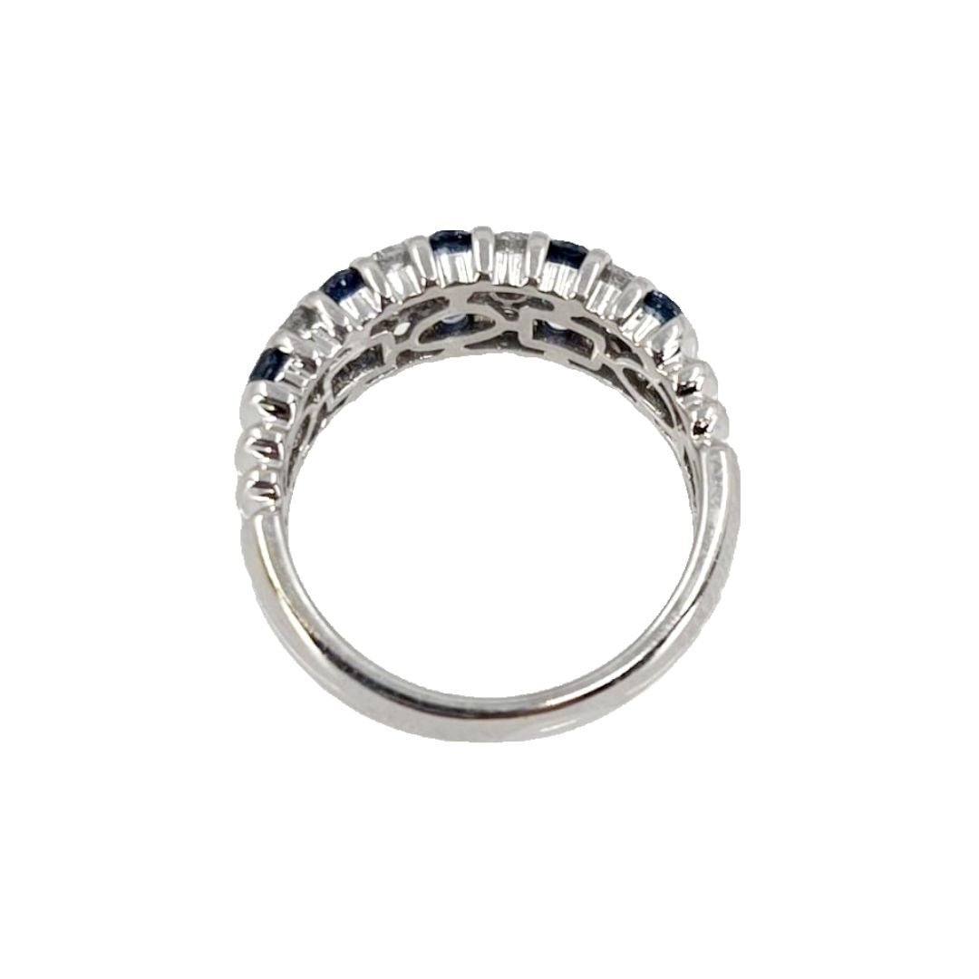 Channel Set Diamond and Sapphire Band