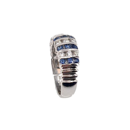 Channel Set Diamond and Sapphire Band