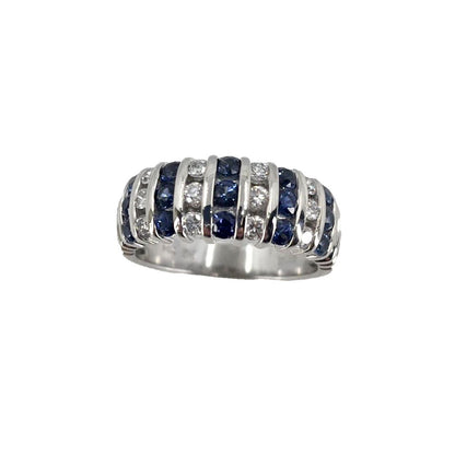 Channel Set Diamond and Sapphire Band
