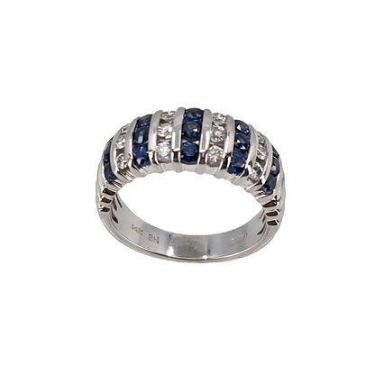Channel Set Diamond and Sapphire Band