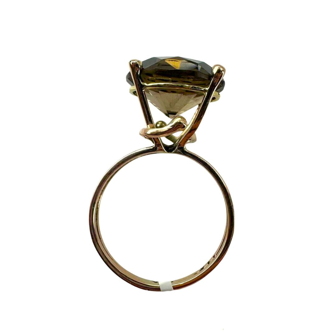 Hand Made Round Smoky Topaz Ring