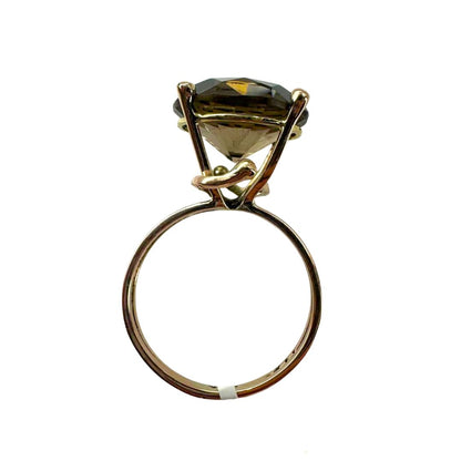 Hand Made Round Smoky Topaz Ring