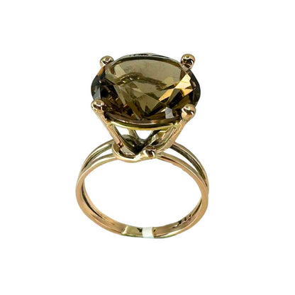 Hand Made Round Smoky Topaz Ring