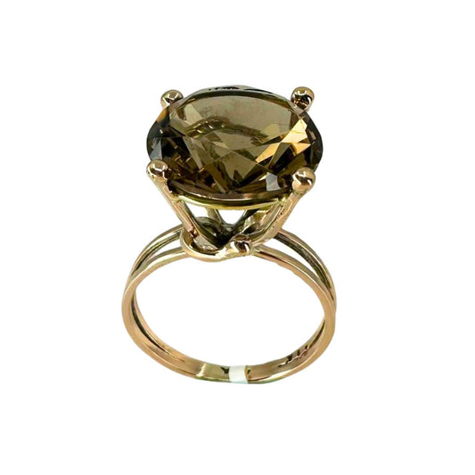 Hand Made Round Smoky Topaz Ring