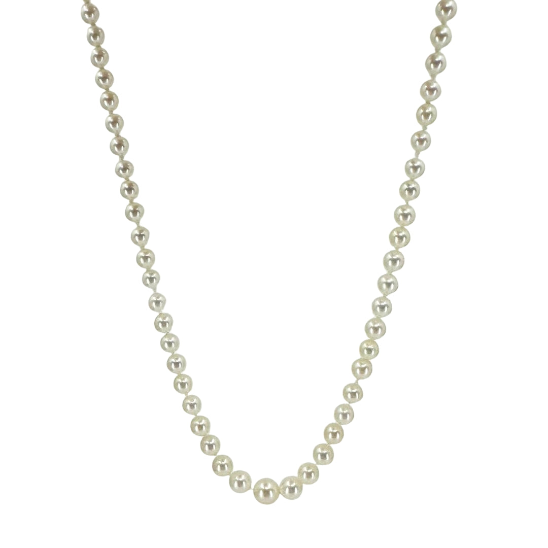 14 Karat Filigree Graduated Strand Necklace with Round Pearls