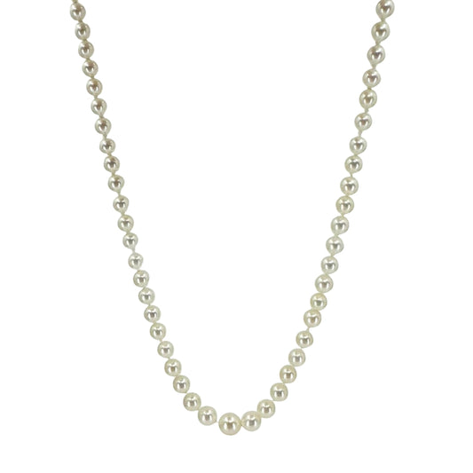 14 Karat Filigree Graduated Strand Necklace with Round Pearls
