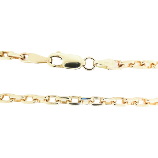 Yellow Gold Cable Link Anklet