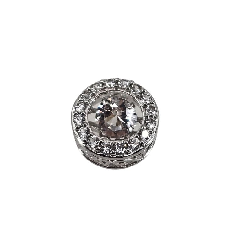 Sterling Silver Dancing Cz Halo Pendant