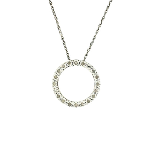 Silver Illusion Set Diamond Circle Pendant