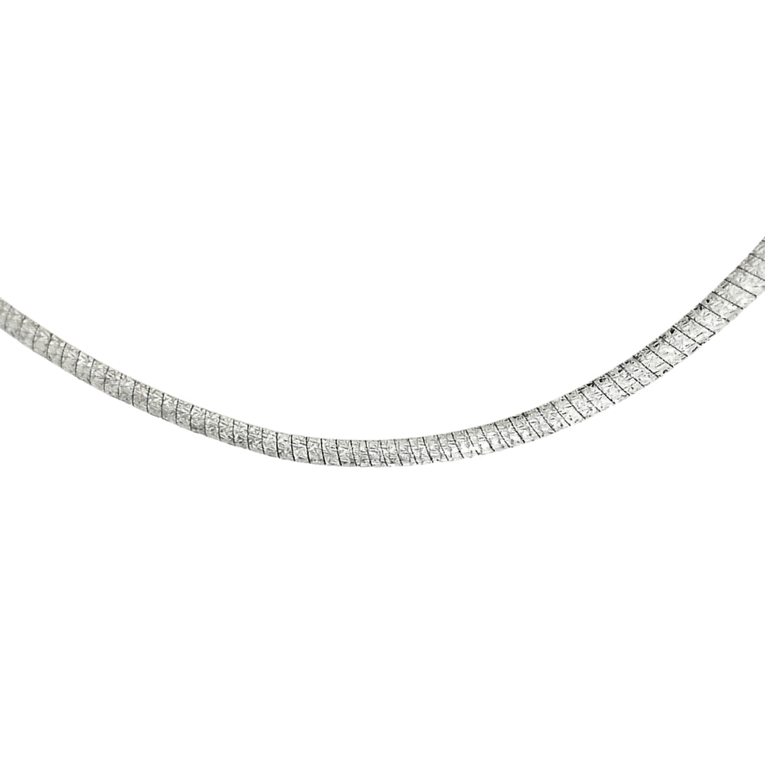 18 Inch Reversible Diamond Cut Omega Necklace