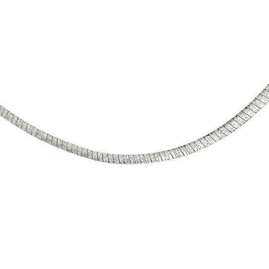 18 Inch Reversible Diamond Cut Omega Necklace