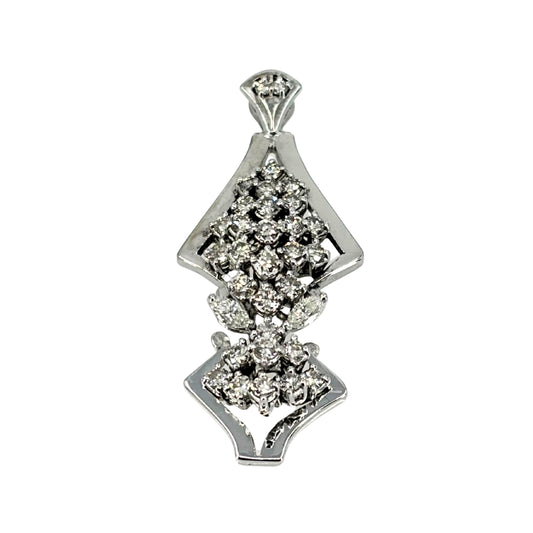 White Gold Geometric Diamond Necklace