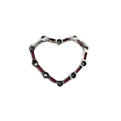 White Gold Baguette Ruby Slide Pendant