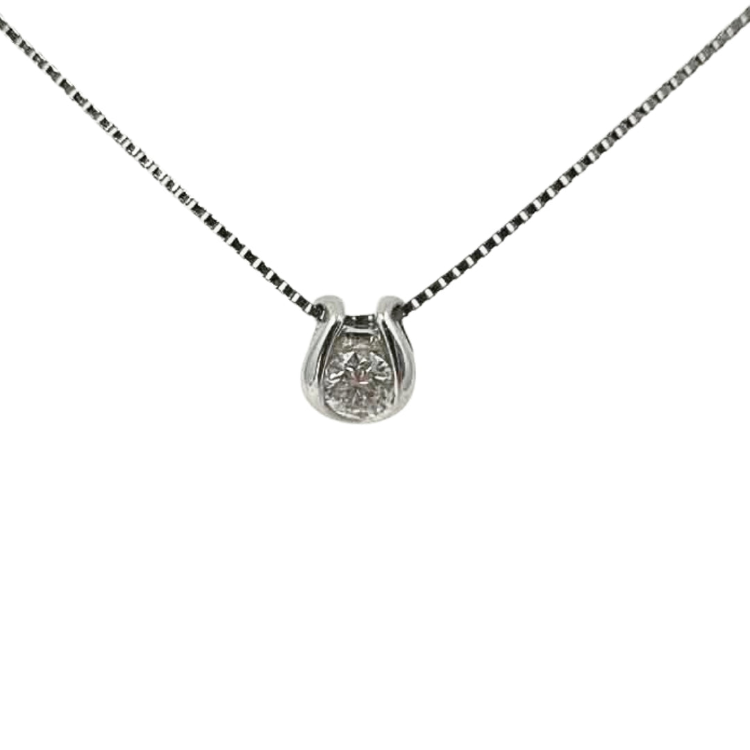 White Gold Bezel Set Diamond Pendant