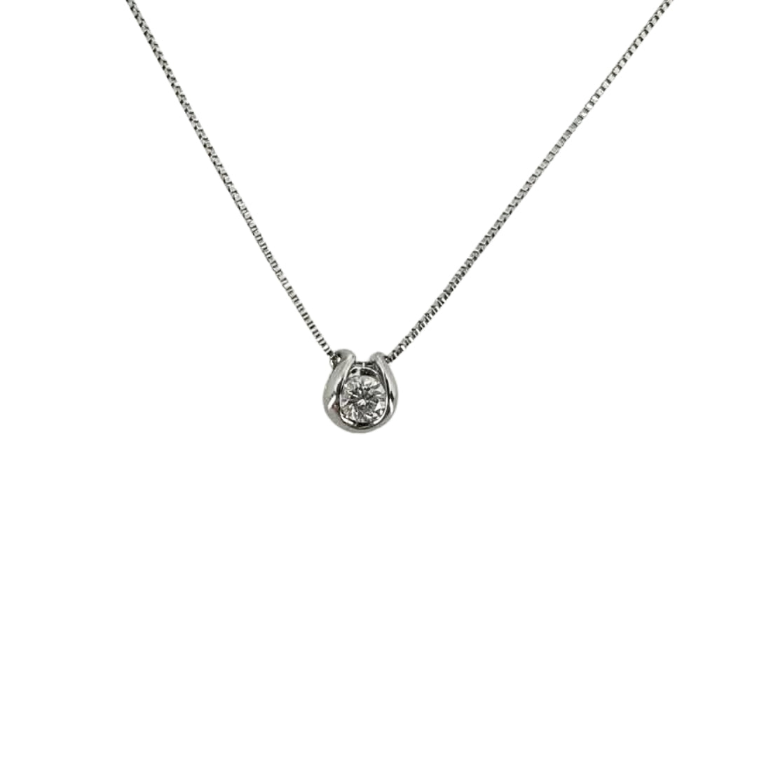White Gold Bezel Set Diamond Pendant