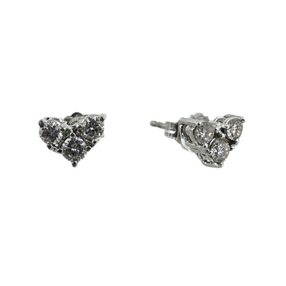 White Gold Heart Diamond Studs