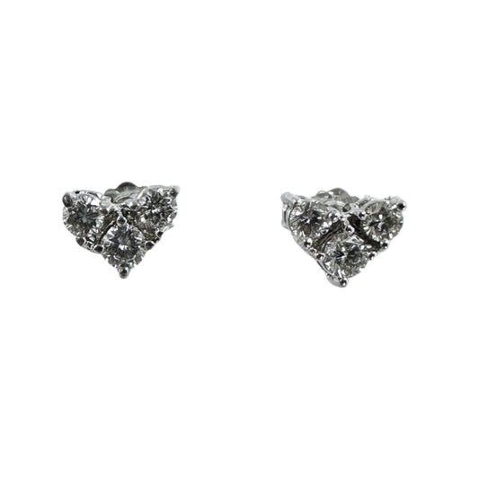 White Gold Heart Diamond Studs