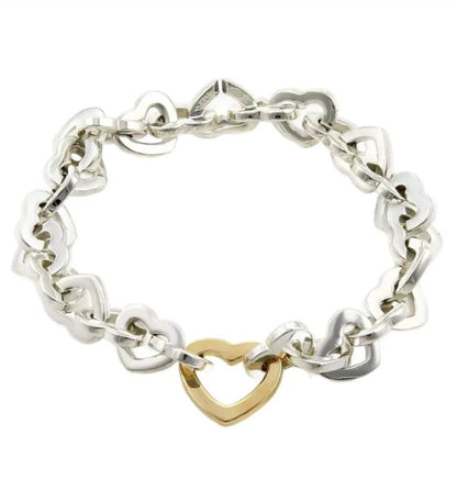 Two Tone Tiffany Hearts Bracelet