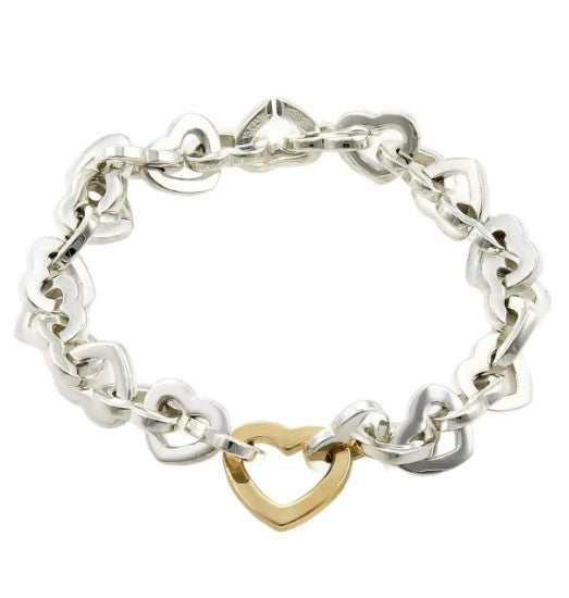 Two Tone Tiffany Hearts Bracelet