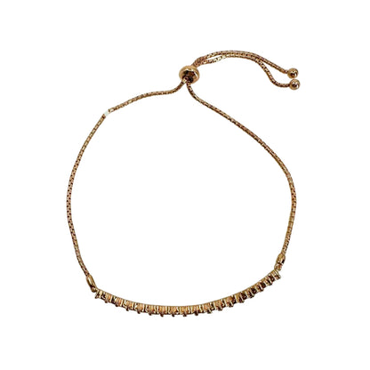 Rose Plated Silver Curved Bar Bracelet