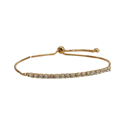 Rose Plated Silver Curved Bar Bracelet