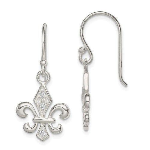 Sterling Silver Fleur De Lis Earrings