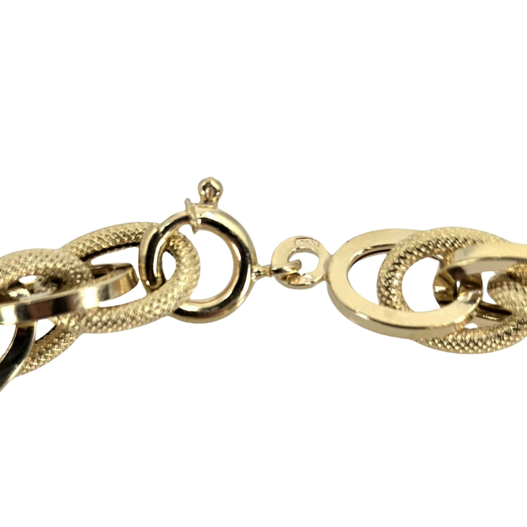 Yellow Gold Interlocking Oval Link Bracelet