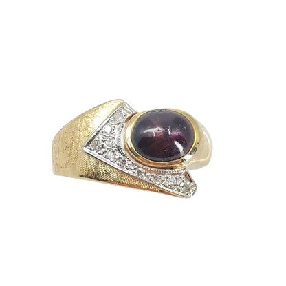 Vintage Ruby and Diamond Florentine Fashion Ring