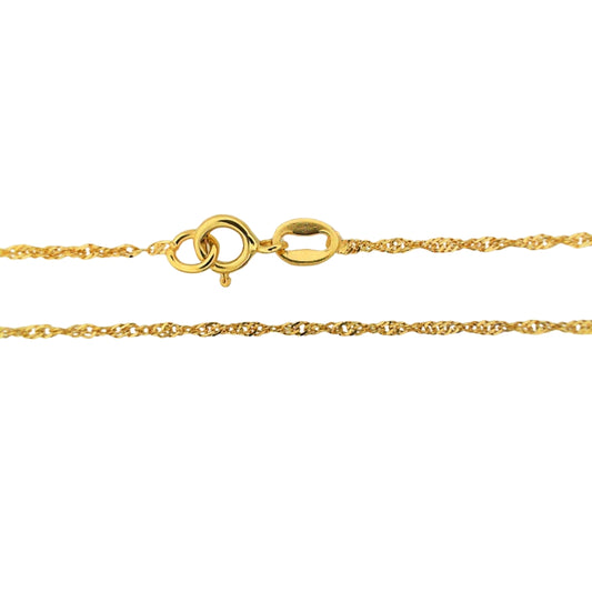 Yellow Gold Diamond Cut Singapore Chain