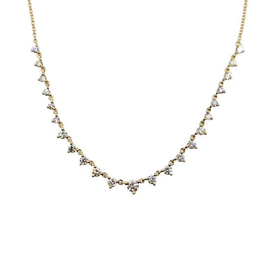 Round Diamond Station Necklace