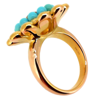 Vintage Electroform Citrine and Turquoise Ring