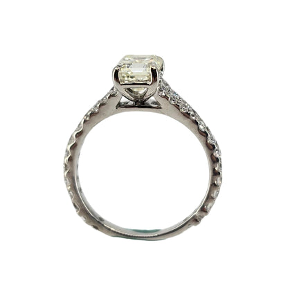 Emerald Diamond Split Shank Ring