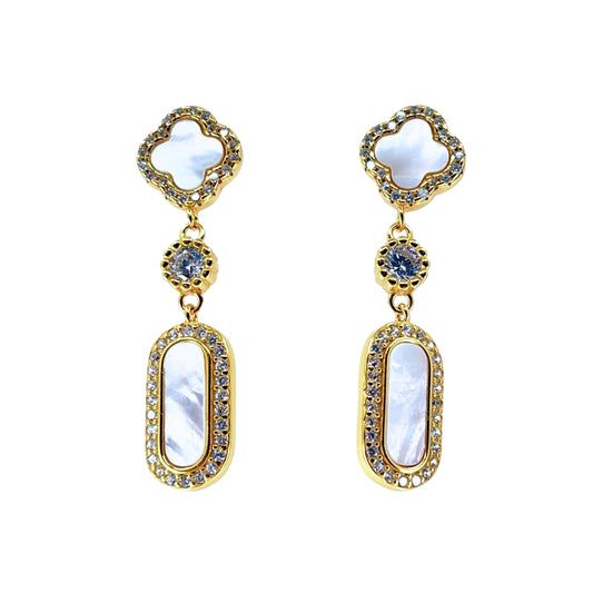 Mother of Pearl Clover Post Earrings