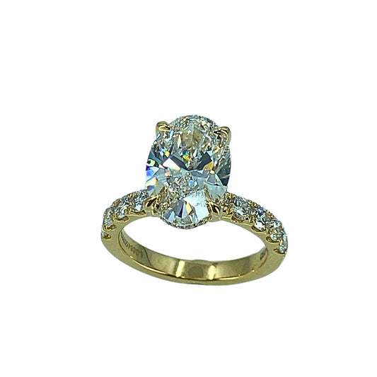 Oval Lab Diamond Contemporary Engagement Ring
