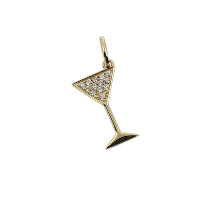 Yellow Gold Diamond Martini Glass Pendant