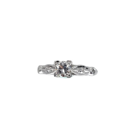 White Gold Vintage Engagement Ring