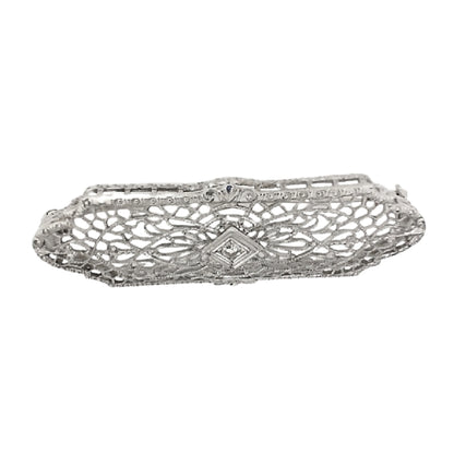 Round Diamond Filigree Pin Necklace