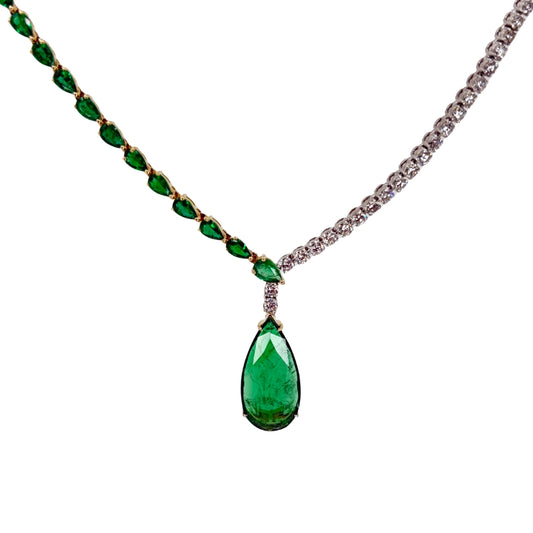 Two Tone Emerald Collar Necklace