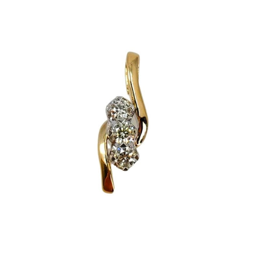 Two Tone Past Present Future Diamond Pendant