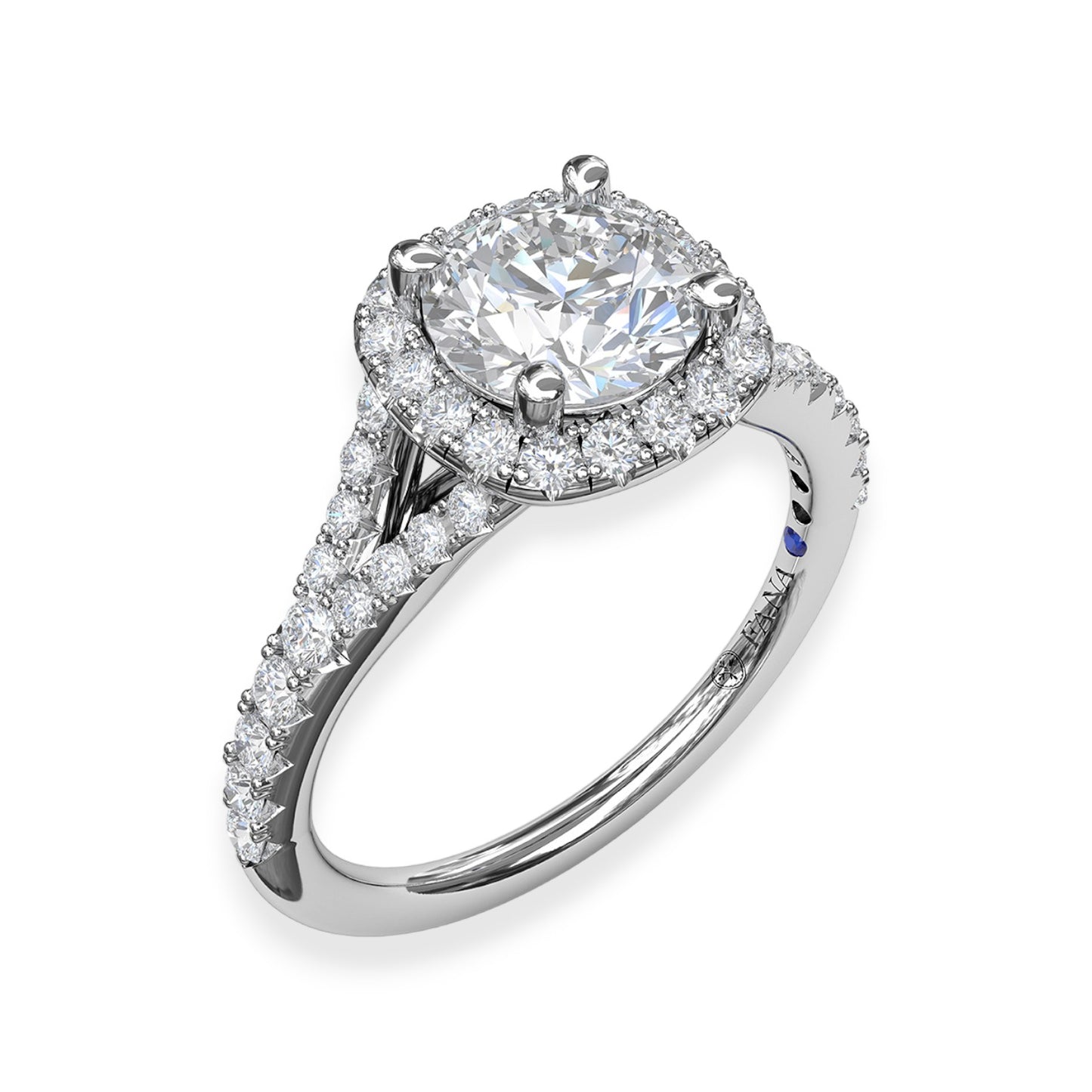 White Gold Polished Halo Engagement Ring