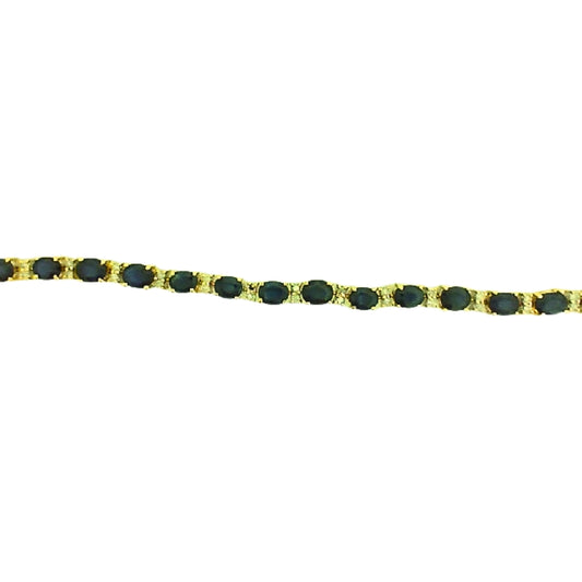 Yellow Gold Oval Sapphire Link Bracelet