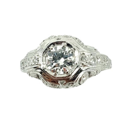 Vintage Platinum Edwardian Style Diamond Ring