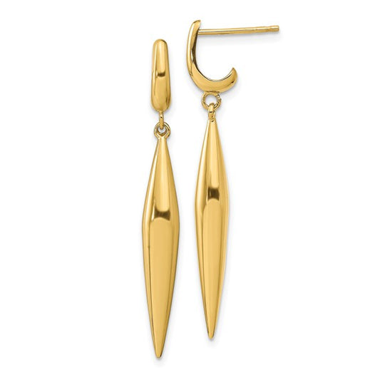 Yellow Gold Diamond-Shape Drop Earrings